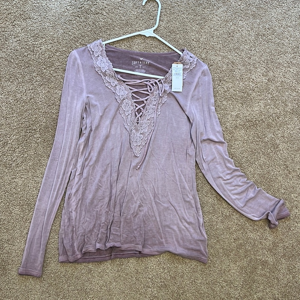 American Eagle soft & sexy lilac shirt